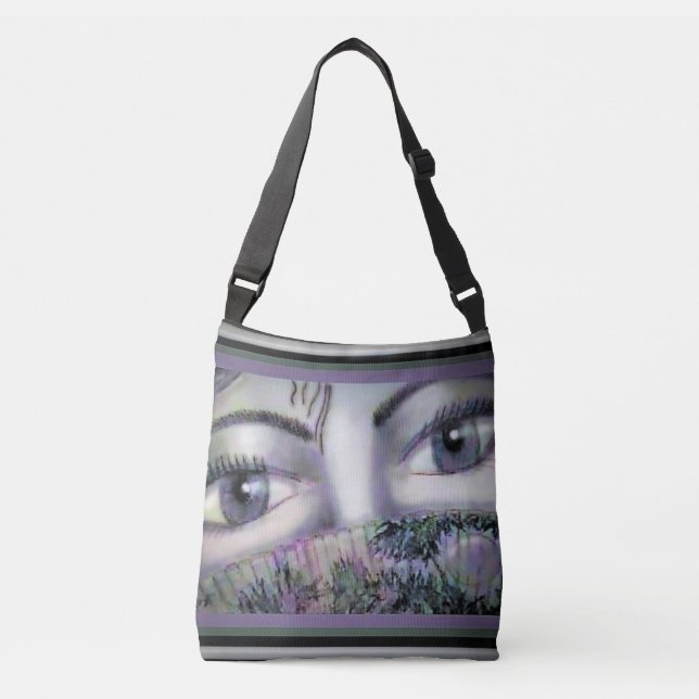 Eyes Behind Oriental Fan    Crossbody Bag (Front)