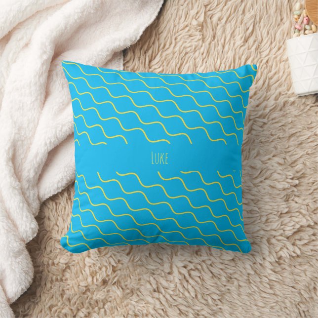 Eyes Blue Yellow Minimal Pattern Cushion (Blanket)