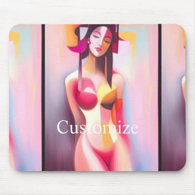 Eyes Closed Female Posing Thunder_Cove Mouse Pad (Front)