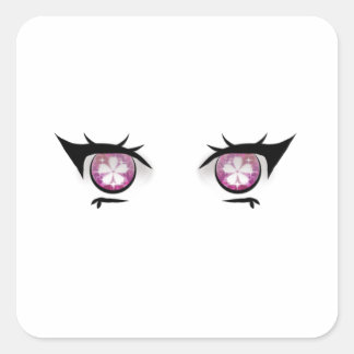 Eyes Girl Drawing Square Sticker