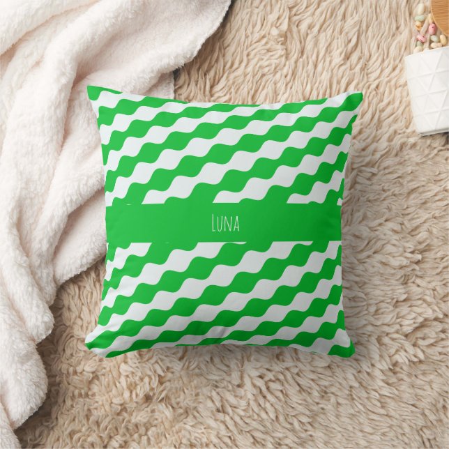 Eyes Green White Minimal Pattern Cushion (Blanket)