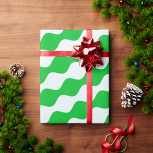 Eyes Green White Minimal Pattern Wrapping Paper