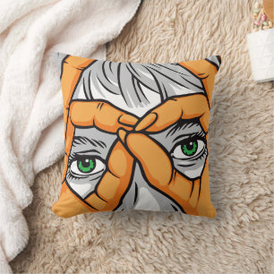 Eyes, Hands, and Expressive Faces: Framing Beauty Cushion