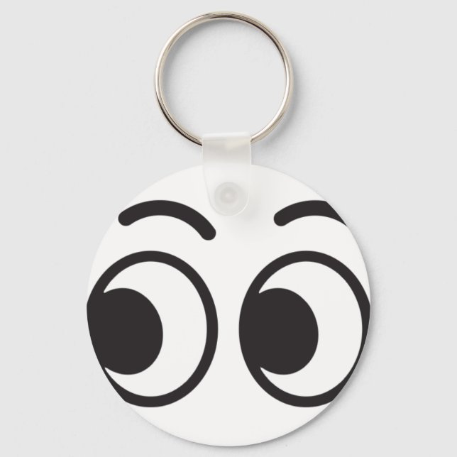 Eyes looking emoji key ring (Front)