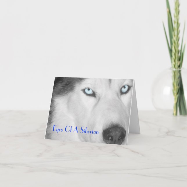 Eyes Of A Siberian II (B/W) Card (Front)