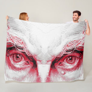 Eyes of Ancient Evil – Red Warning Fleece Blanket