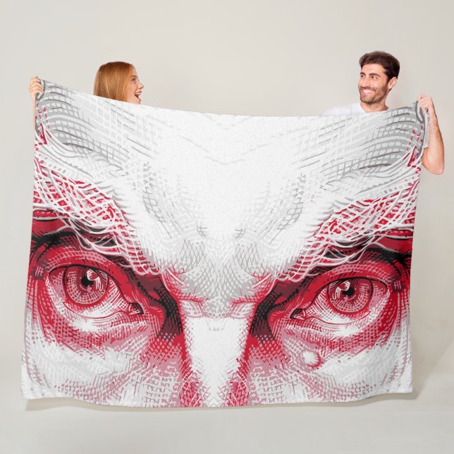 Eyes of Ancient Evil – Red Warning Fleece Blanket (In Situ)