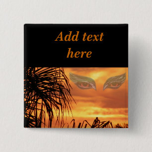 Eyes of flames_ 15 cm square badge