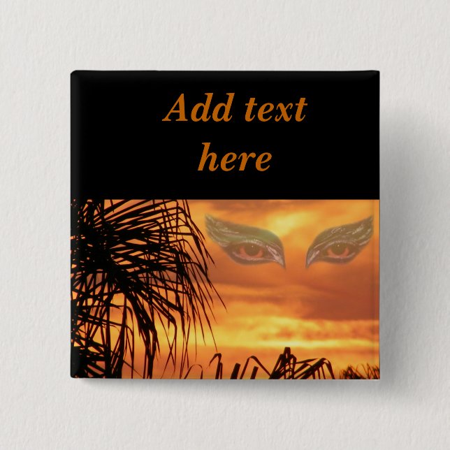 Eyes of flames_ 15 cm square badge (Front)