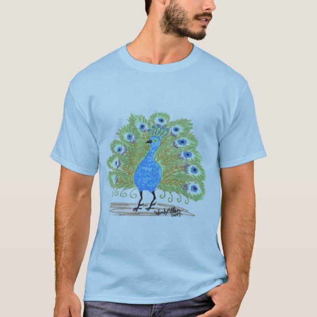 Eyes of India Peacock by Wendy C. Allen T-Shirt (Front)