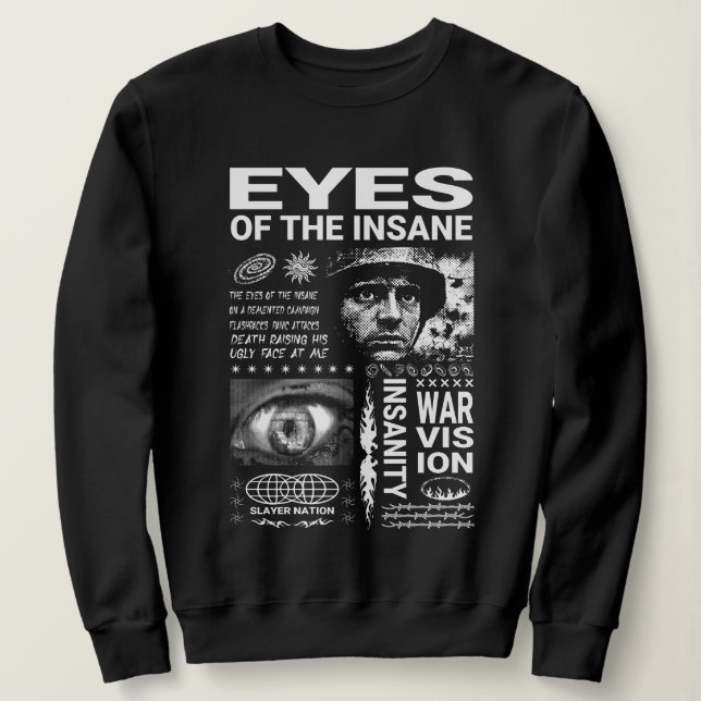 Eyes of the Insane – War Vision Heavy Metal Sweatshirt (Design Front)