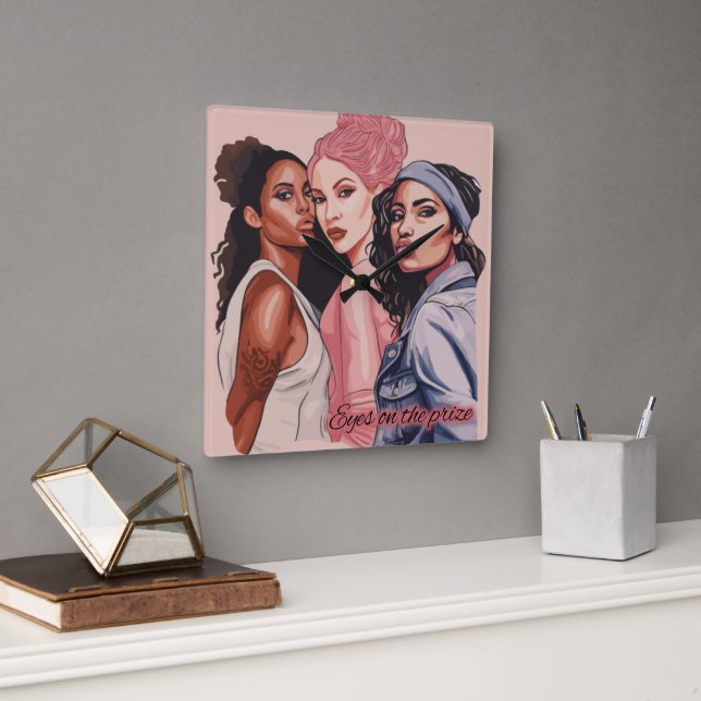 Eyes on the Prize Square Wall Clock (Office)