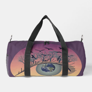 Eyes on the world, earth and environment climate duffle bag