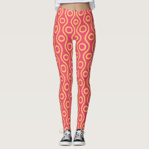 Eyes Peach Yellow Minimal Pattern Leggings