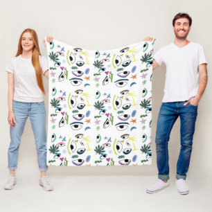 Eyes Plants Art Fleece Blanket