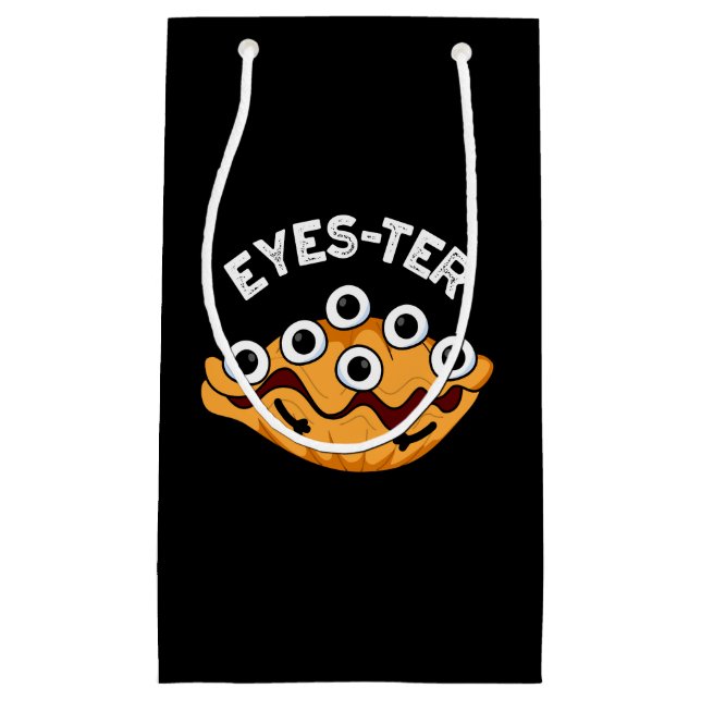 Eyes-ter Funny Oyster Pun Dark BG Small Gift Bag (Front)