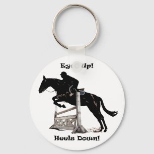 Eyes Up! Heels Down! Horse Key Ring