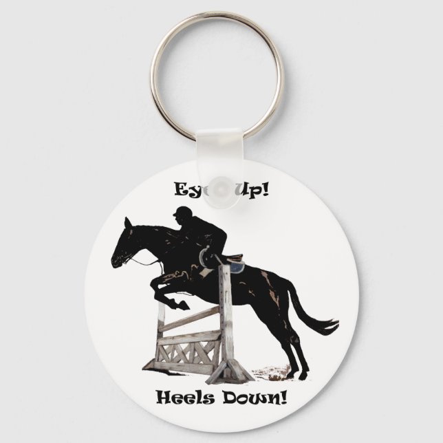 Eyes Up! Heels Down! Horse Key Ring (Front)