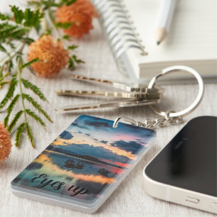 Eyes Up Inspirational Sunset Reflection Key Ring