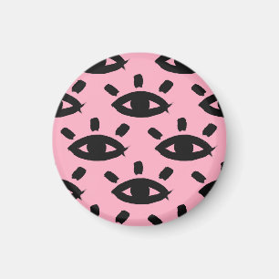 Eyes Watercolor Brush, Sketch Pattern. Magnet