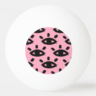 Eyes Watercolor Brush, Sketch Pattern. Ping Pong Ball