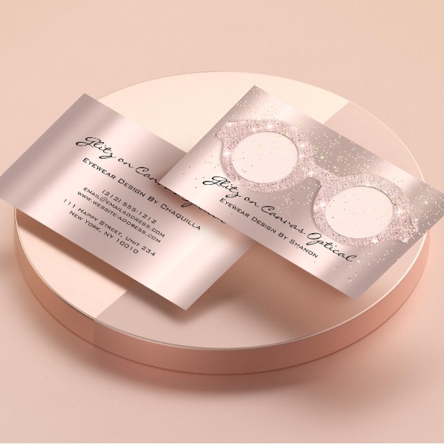 Eyewear Optical  Optometrist Eyeglasses Rose Blush Business Card (Creator Uploaded)