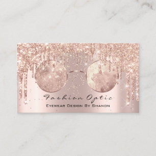 Eyewear Optical  Optometrist  Eyeglasses Rose Gold Business Card