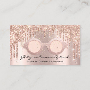 Eyewear Optical  Optometrist Eyeglasses Rose Spark Business Card
