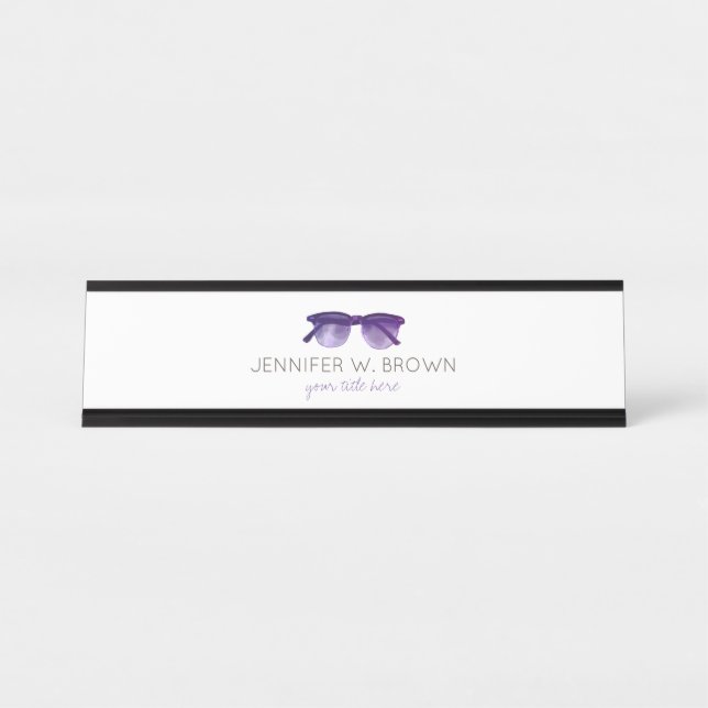 Eyewear Optometrist Eye Doctor  Desk Name Plate (Front)