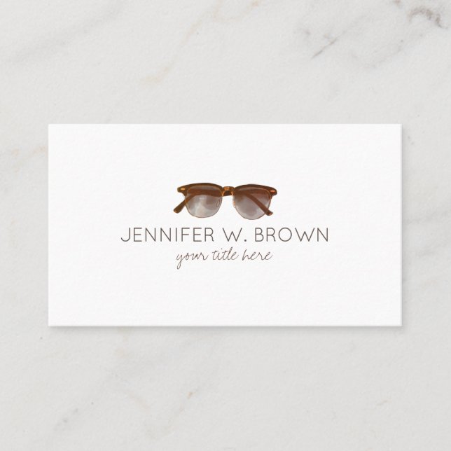 Eyewear Specialist Eye Glasses Spectacles brown Business Card (Front)