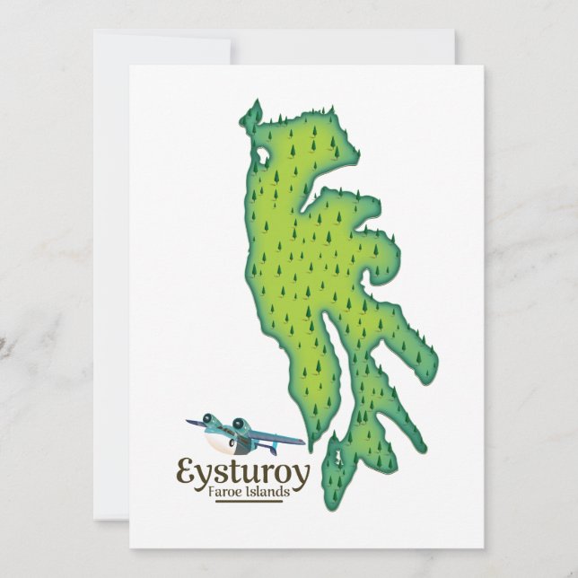 Eysturoy Faroe Islands Travel map (Front)