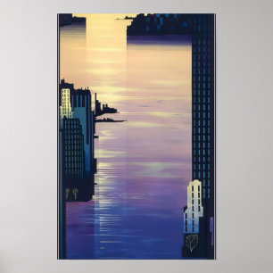 Eyvind Earle -  East River - Magic Realism Poster
