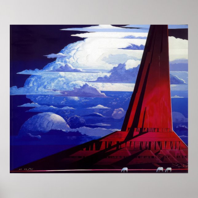 Eyvind Earle -  Silent Thunder - Magic Realism Poster (Front)
