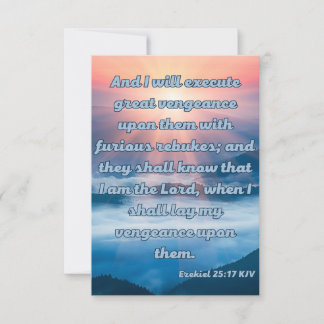 Ezekiel 25:17 KJV Bible Verse Pic Greeting Card