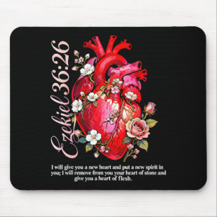 Ezekiel 36_26 bible verse new heart faith mouse pad