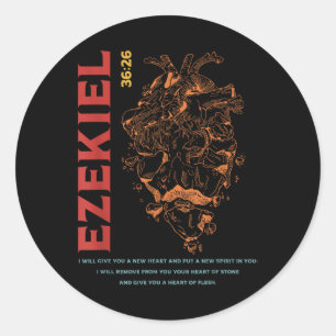 Ezekiel 36_26 Heart Of Flesh Retro Classic Round Sticker