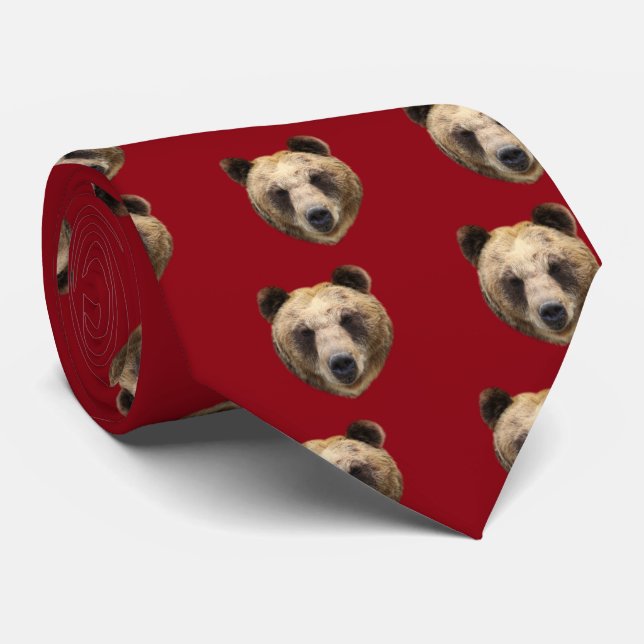 Ezobrown bear tie (Rolled)