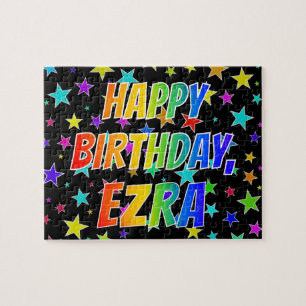 "EZRA" First Name, Fun "HAPPY BIRTHDAY" Jigsaw Puzzle