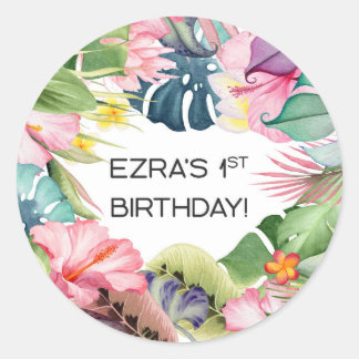 Ezra tropical birthday seal
