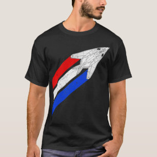 F117 Vintage Nighthawk USA Contrails Red White Blu T-Shirt
