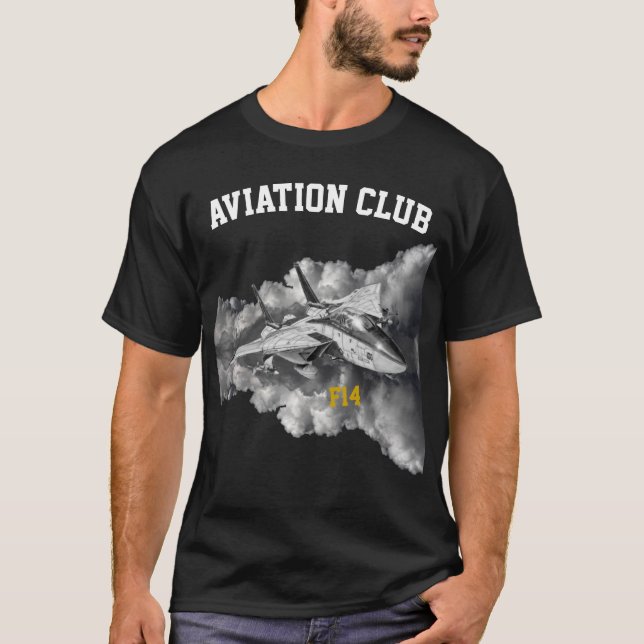 F14 Tomcat Aviation Club pilot black T-Shirt (Front)