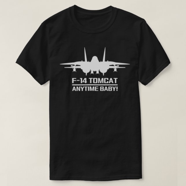 F14 Tomcat Military Fighter Jet Aircraft on Front  T-Shirt (Design Front)