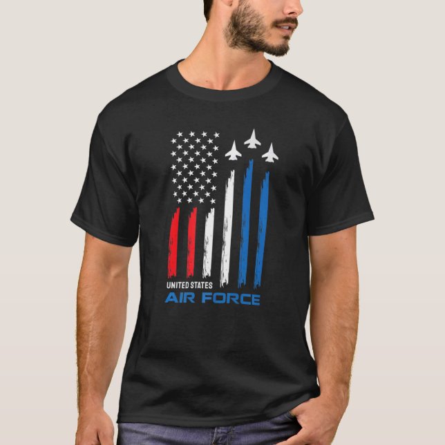 F15 Eagle Fighter Jet Usa Flag Aeroplane F 15 4th  T-Shirt (Front)
