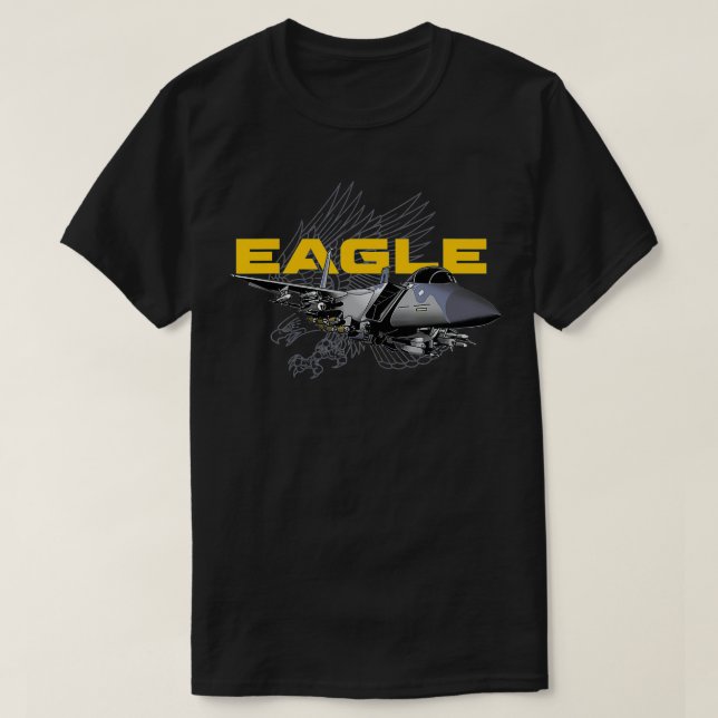 F15 Eagle Military Airplane  T-Shirt (Design Front)
