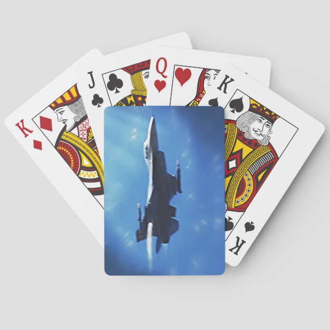 F16 Fight Falcon Supersonic Take Off Playing Cards (Back)
