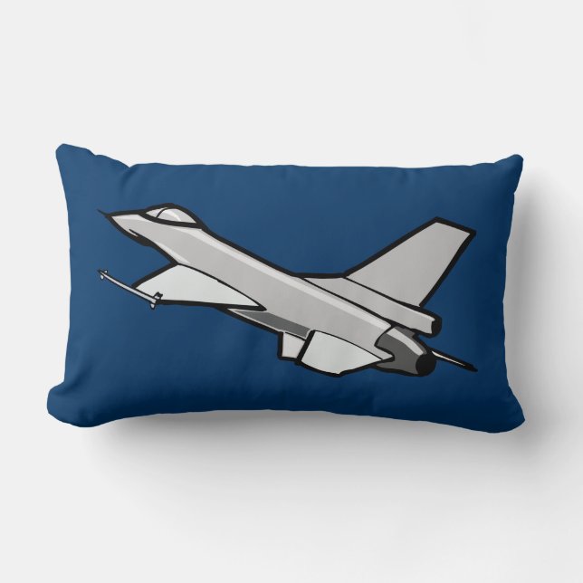 F16 Fighting Falcon Fighter Jet In Flight Lumbar Cushion (Front)