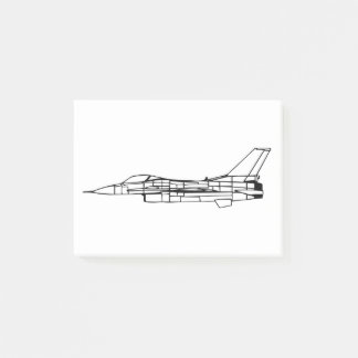F16 Military Fighter Aeroplane Silhouette Post-it Notes