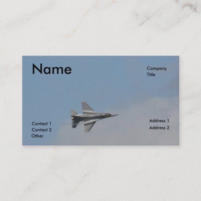 F16 water vapour business card (Front)