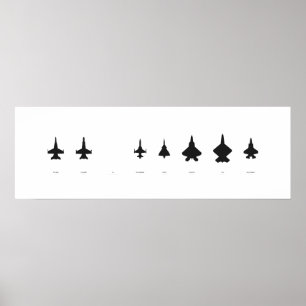 F17-35 Fighter Sihlouettes Poster