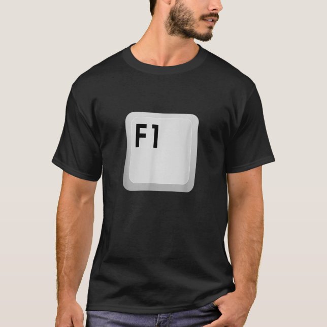 F1 Help keyboard key funny   T-Shirt (Front)